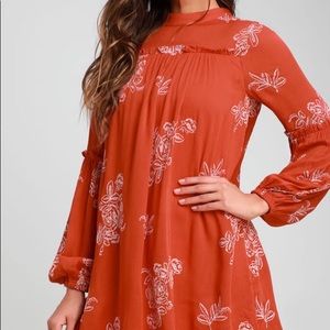 Lulus’s Rustic Orange Flowy Dress